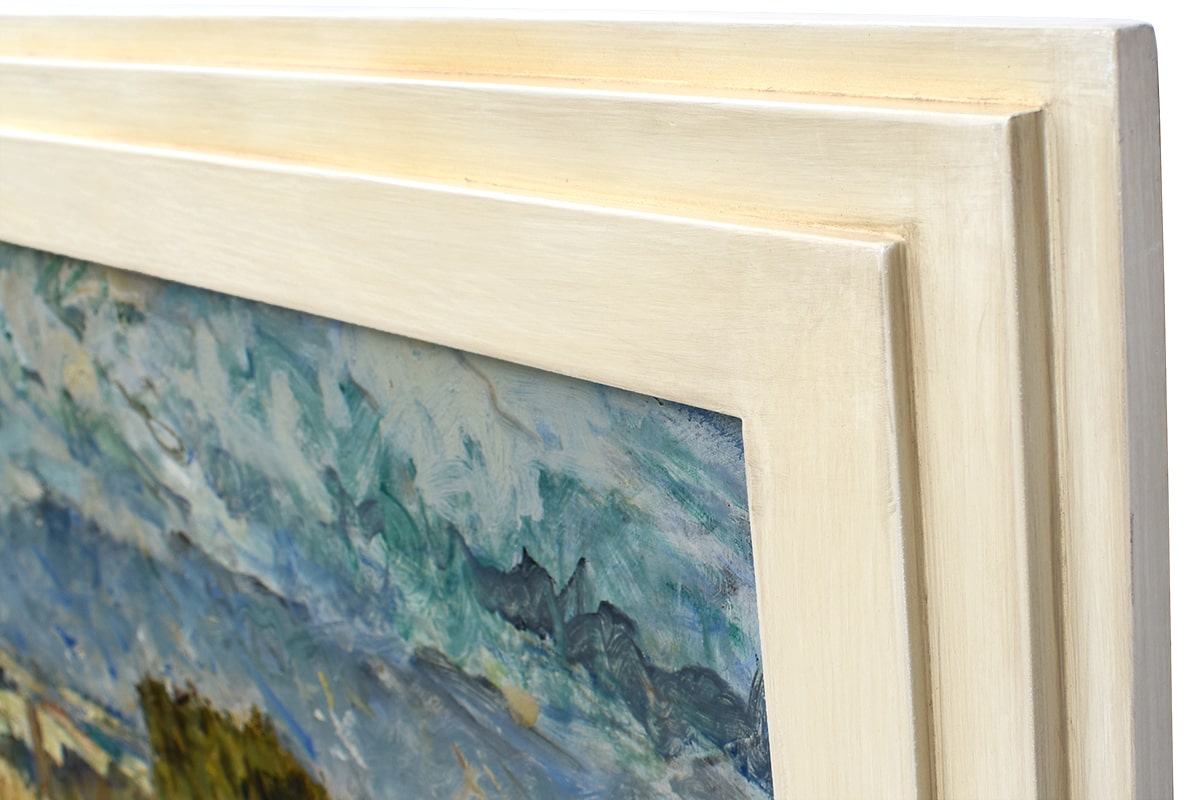 Clarence Hinkle painting frame closeup