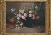 Edith White Roses Painting